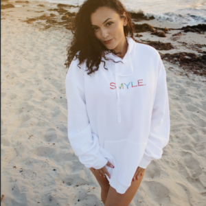 White Sweatshirt W/ Rainbow Logo